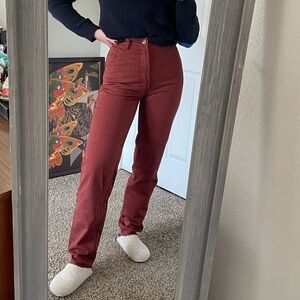 Vintage Blaze rusty red denim high waited pants